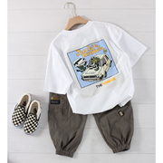 韩国设计师品牌系列110-170儿童中大童男童休闲宽松短袖t恤上衣