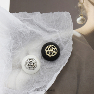 中式复古风珍珠花朵纽扣，女式衬衫针织毛衣开衫，上衣暗眼蘑菇型纽扣