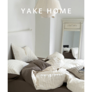 YAKEHOME阿兹特馈赠日式A类简约白色全棉床上四件套纯棉床单