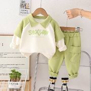 婴儿衣服秋季休闲长袖卫衣假两件套分体套装一岁男宝宝洋气春秋装