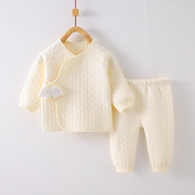 新生婴儿衣服纯棉保暖春秋冬款，初生男女宝宝和尚内衣夹棉分体套装