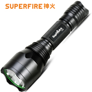 神火C10强光手电筒 可充电LED聚光户外超亮远射家用小便携灯黄光