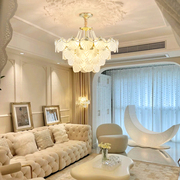 法式客厅灯2023年主卧室吊灯房间现代简约大气温馨贝壳灯具