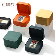 凯拓便携八角卡槽手表盒PU皮高档手表盒礼盒高端手表收纳盒可定制