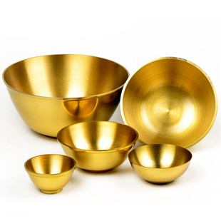 铜碗铜餐具摆件铜，筷子铜勺子，套装金饭碗家居家用碗摆件