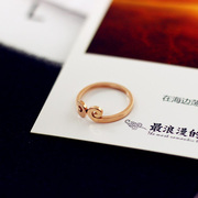 韩版18K玫瑰金紧箍咒戒指日韩情侣对戒钛钢指环食指情人节礼物