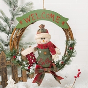 家用圣诞节装饰品花环门饰挂饰藤圈36圣诞圣诞老人场景背景布