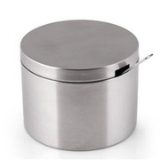 304不锈钢调味罐圆柱调料，罐盐糖罐配勺子，厨房用具调料盒用品