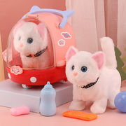 澳颜莱儿童兔子小猫咪玩具会叫会动猫猫玩偶猫，毛绒电动女孩仿真动