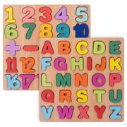 儿数童字拼图积木幼男儿早教字49089母形状板女孩益智力开发学习