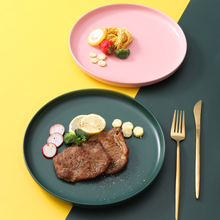 牛排餐盘创意北欧餐具碟子，ins风沙拉，早餐盘子菜盘家用网红西餐盘