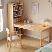 实木书桌书架一体书柜，组合电脑桌简约转角，写字台家用儿童学习桌子