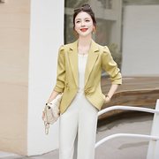 短款白色小西装外套女小个子，春秋2023韩版设计感复古西服上衣