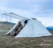 北山狼帐篷带雪裙户外露营双人双层铝杆超轻四季帐篷家庭旅游露营