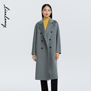 LANCY/朗姿纯羊绒2022冬季大衣女通勤高级感中长款显瘦外套