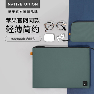 nativeunion适用苹果macbook内胆包pro笔记本m2m3电脑包，air轻薄stow保护套m3收纳13141516寸2024帆布男
