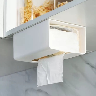 抽纸盒家用客厅创意纸巾盒，无痕免打孔挂壁式纸巾收纳盒厨房纸抽盒