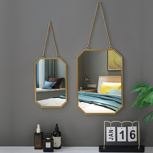 家用桌面墙上化妆镜卫生间浴室镜子圆方镜挂镜免打孔轻奢梳妆台镜