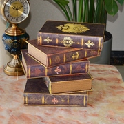 北欧复古仿真书收纳盒咖啡厅书房假书装饰品模型摆件书壳收纳书盒