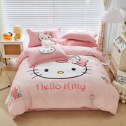 hellokitty猫儿童床单式四件套纯棉床上用品全棉三件套床品女孩
