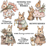 可爱的复活节兔子礼物硅胶手工透明印章DIY相册日记手账装饰工具