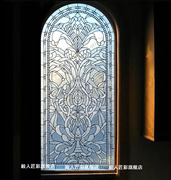 现代简约艺术玻璃隔断玄关，门窗蒂凡尼焊接屏风，教堂玻璃透光压花