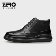 Zero零度男靴棉靴2022年冬季男士保暖轻质时装靴加绒内里皮靴