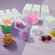 6连魔方硅胶模具创意5连魔球蛋糕模香薰蜡烛diy皂模具