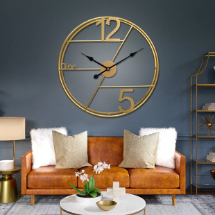 北欧钟表极简挂钟客厅家用时尚轻奢艺术创意个性简约现代铁艺时钟