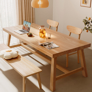 餐桌家用小户型饭桌北欧实木腿，长方形餐桌椅组合中式客厅洽谈桌子