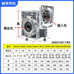 赫帝rv减速机小型nmrv蜗轮蜗杆伺服减速电机一体，带电涡轮减速器