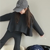 女童个性潮牌套装女宝韩版洋气宽松长袖蝙蝠衫加喇叭裤
