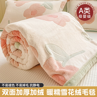 冬季加厚盖毯珊瑚绒毛毯牛奶法兰绒毯床单办公室午睡毯宿舍床上用