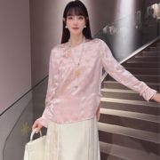 时尚复古中国风新中式，设计立领气质提花，百搭薄衬衫7203