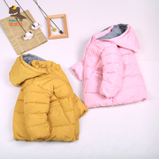 波波龙童装女宝宝9个月-4岁冬季中厚棉服，儿童保暖棉衣连帽外套冬