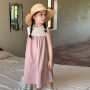 女童甜美连衣裙夏装2023儿童洋气背心裙宝宝蕾丝裙子韩版夏季
