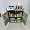 二层碗柜家用厨房置物架橱柜子简易储物收纳铝合金组装多功能放碗