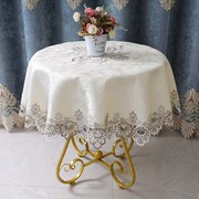 北欧圆桌布桌布椭圆形奢华台布，圆形家用大小圆蕾丝桌布艺餐桌欧式