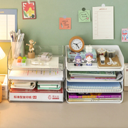 桌面书架书桌收纳置物架，办公桌书本收纳架桌上文件儿童绘本盒多层