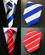 条纹领带男士西装商务领带斜纹，红白蓝白紫色大红礼服，领带8cm常规