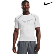 Nike耐克Pro健身衣紧身短袖白色男士运动T恤春季透气速干圆领半袖