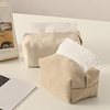 白屿布艺纸巾盒棉麻，车载家用日式简约高颜值抽纸盒纸巾套
