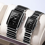 2024品牌情侣手表，全自动机械表石英表男表女表方形镶钻陶瓷表