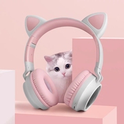 fingertime 猫耳无线蓝牙耳机头戴式麦克风可爱儿童电脑游戏通用