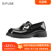 d:fuse迪芙斯春秋圆头牛皮一脚蹬，中跟乐福单鞋女df4111232a