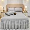 欧式床裙式床罩纯色刺绣蕾丝，纱花边床单1.5米1.8m2.0床套夏季防滑