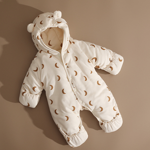 新生婴儿儿衣服冬装连体衣棉袄，初生宝宝外出包脚，加厚棉服抱衣套装