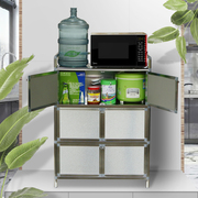 定制加厚不锈钢橱柜储物柜铝合金碗柜，家用简易餐具，柜厨房灶台柜阳