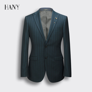 断码hany汉尼高定工艺，墨绿色意式绅士，羊毛西服上衣高级感