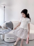 春夏B*P同款 儿童女童木耳边针织拼接彩色樱桃法式气质连衣裙
